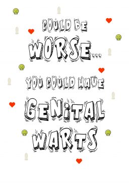 CBW - genital warts A4 greetings card