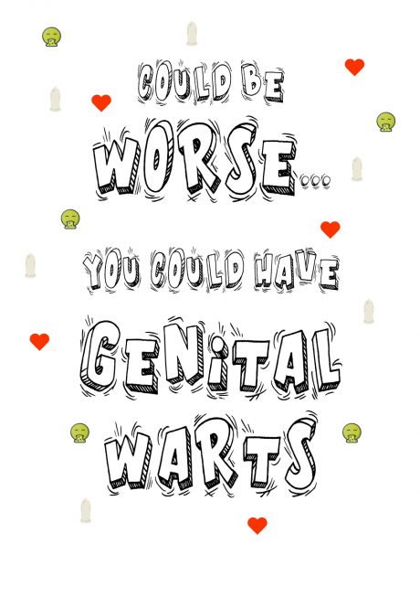 CBW - genital warts A4 greetings card